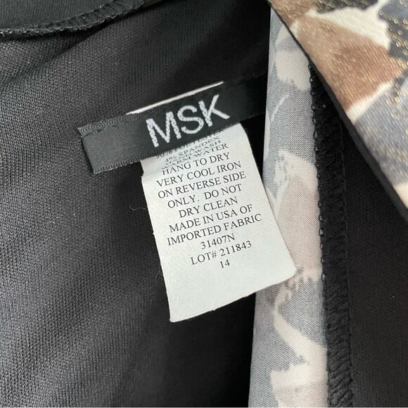 MSK gold and black dress with cropped bolero style jacket sz 14 metallic pattern - Picture 5 of 14